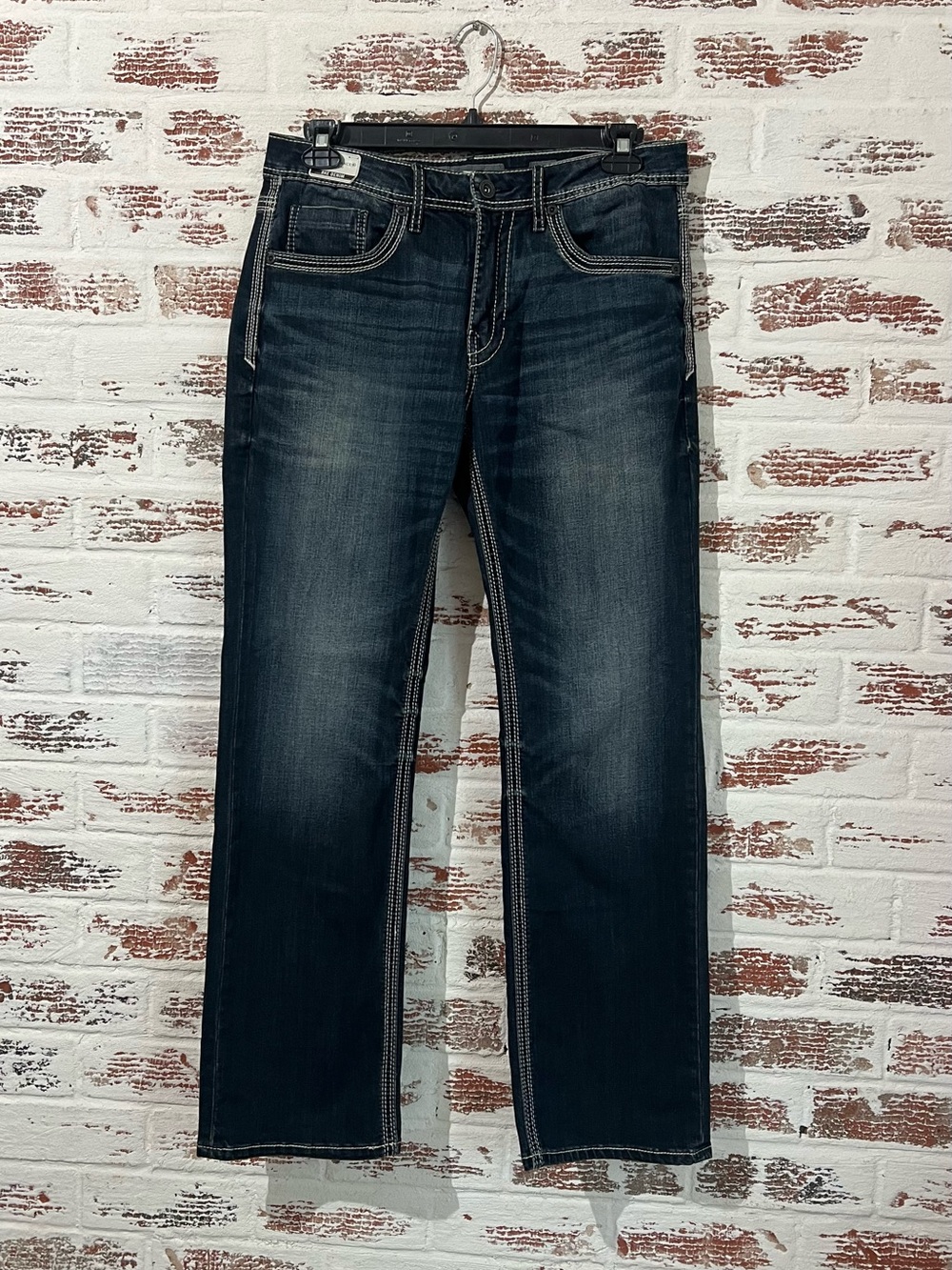 BKE Men's Jeans Performance Stretch Bootleg Size 33 Regular Dark Wash NWT